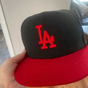 Black and Red LA Cap